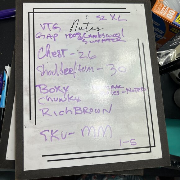 Vintage Gap Men's 100% Lambswool Sweater Ribbed Size XL Crewneck Boxy Chunky - Picture 12 of 12